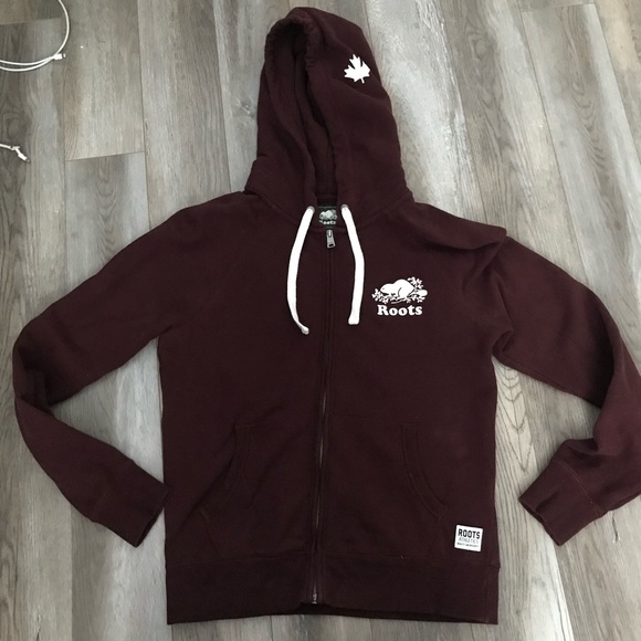 Roots | Tops | Burgundy Roots Zip Up 